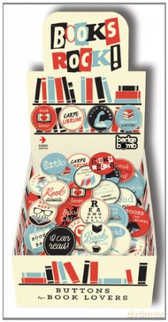 Books Rock! Badge Box: Buttons for Book Lovers (LoveLit) - Gibbs M. Smith Inc [KSIĄŻKA]
