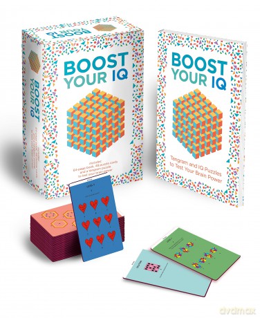 Boost Your IQ: Includes 64-page Puzzle Book, 48 Cards and a Press-Out Tangram Puzzle to Test Your Brain Power (Arcturus Leisure Kits) - Eric Saunders [KSIĄŻKA]