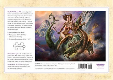 Boris Vallejo Fearless Rider 1,000-Piece Puzzle: for Adults Fantasy Dragon Gift Jigsaw 26 3/8" x 18 7/8" [KSIĄŻKA]