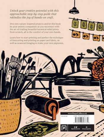 Botanical Block Printing: The new craft and design book for simple modern block and linocut prints, perfect for 2024 pattern art carving projects - Rosanna Morris [KSIĄŻKA]