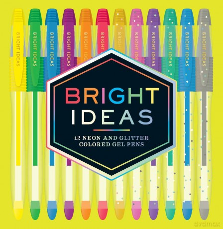 Bright Ideas: 12 Neon and Glitter Colored Gel Pens: 12 Colored Pens - Chronicle Books [KALENDARZ]