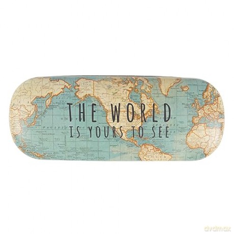 Brillenkoker RETRO vintage world map