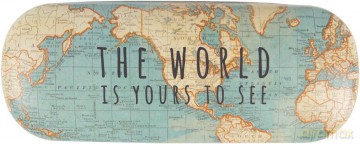 Brillenkoker RETRO vintage world map