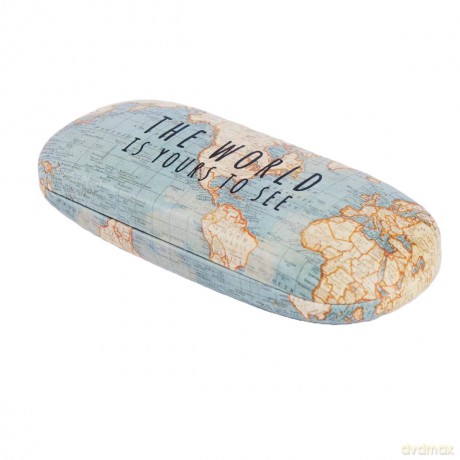 Brillenkoker RETRO vintage world map