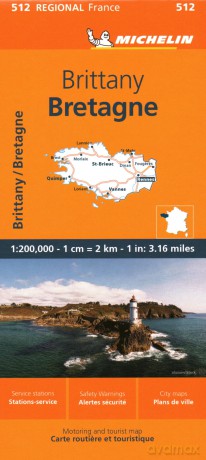 Brittany - Michelin Regional Map 512 (Michelin Maps, 512) - Michelin [KSIĄŻKA]