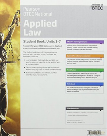 BTEC National Applied Law student book + Active book: For the 2017 specifications (Applied Law BTEC) - Ann Summerscales [KSIĄŻKA]