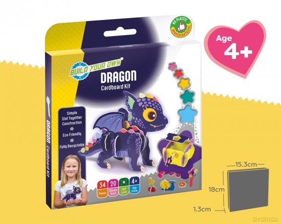 Build Your Own Baby Dragon - Comes with Accessories and Trinket Chest! - Eco Friendly Cardboard Craft Kit - Ages 4+ [KSIĄŻKA]