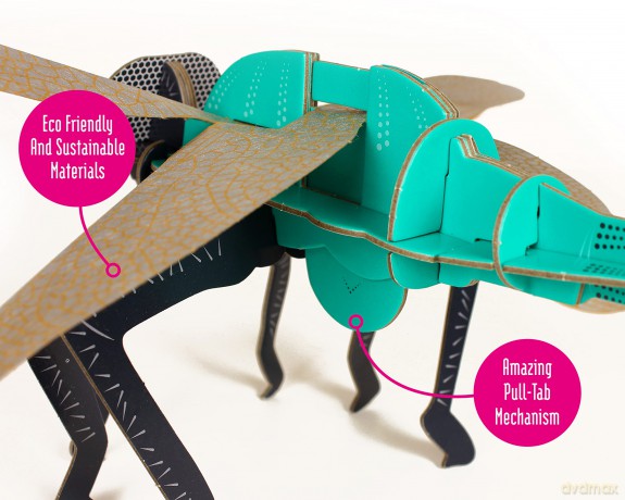 Build Your Own Beautiful Dragonfly - Pull Tab Flapping Wing Action - Eco Friendly Cardboard Craft Kit - Ages 8+ [KSIĄŻKA]
