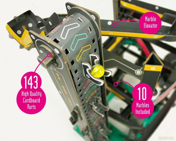 Build Your Own Cardboard Marble Run - Includes x10 Swirly Glass Marbles - Eco Friendly Cardboard Craft Kit - Ages 10+ [KSIĄŻKA]