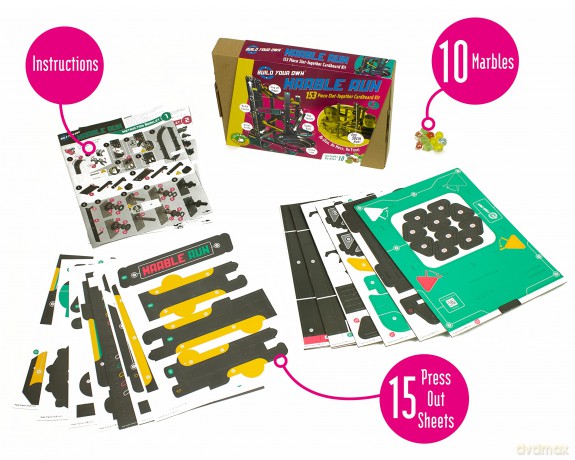 Build Your Own Cardboard Marble Run - Includes x10 Swirly Glass Marbles - Eco Friendly Cardboard Craft Kit - Ages 10+ [KSIĄŻKA]
