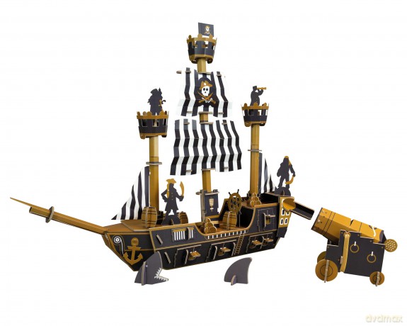 Build Your Own Exploding Pirate Ship - Eco Friendly Cardboard Craft Kit - Ages 8+ [KSIĄŻKA]