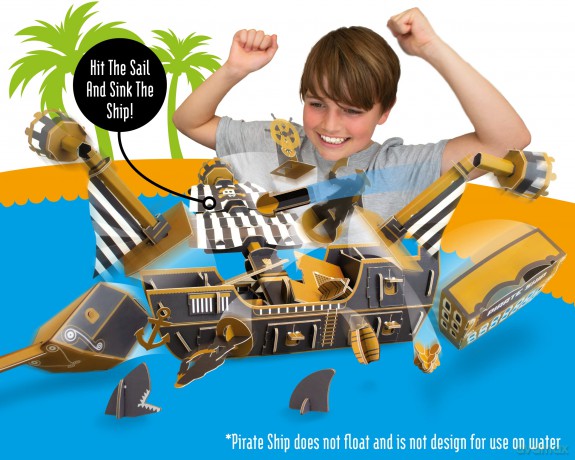 Build Your Own Exploding Pirate Ship - Eco Friendly Cardboard Craft Kit - Ages 8+ [KSIĄŻKA]