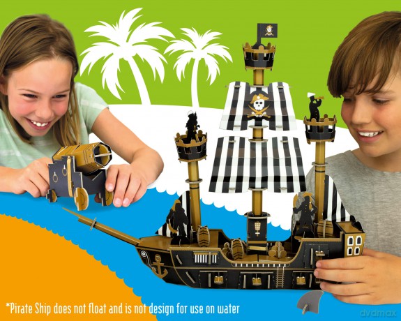 Build Your Own Exploding Pirate Ship - Eco Friendly Cardboard Craft Kit - Ages 8+ [KSIĄŻKA]