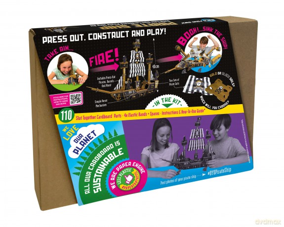 Build Your Own Exploding Pirate Ship - Eco Friendly Cardboard Craft Kit - Ages 8+ [KSIĄŻKA]