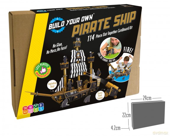 Build Your Own Exploding Pirate Ship - Eco Friendly Cardboard Craft Kit - Ages 8+ [KSIĄŻKA]