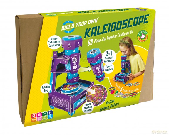 Build Your Own Kaleidoscope - With Rotating Stand and Tray - Eco Friendly Cardboard Craft Kit - Ages 8+ [KSIĄŻKA]