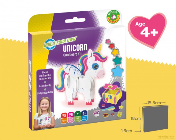 Build Your Own Magical Unicorn - Comes with Accessories and Trinket Chest! - Eco Friendly Cardboard Craft Kit - Ages 4+ [KSIĄŻKA]