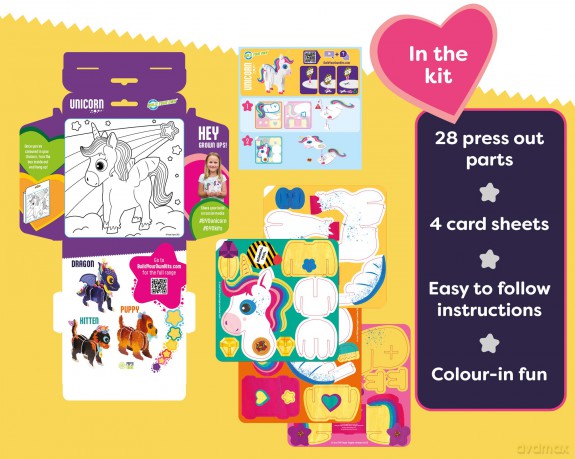 Build Your Own Magical Unicorn - Comes with Accessories and Trinket Chest! - Eco Friendly Cardboard Craft Kit - Ages 4+ [KSIĄŻKA]