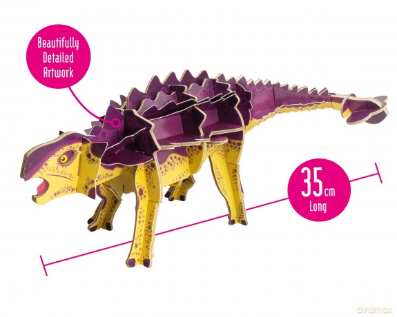 Build Your Own Moving Ankylosaurus - Pull Tab Swishing Tail Action - Eco Friendly Cardboard Craft Kit - Ages 8+ [KSIĄŻKA]