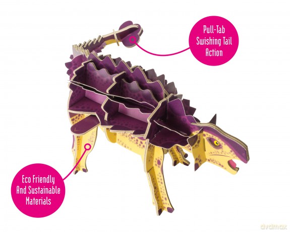 Build Your Own Moving Ankylosaurus - Pull Tab Swishing Tail Action - Eco Friendly Cardboard Craft Kit - Ages 8+ [KSIĄŻKA]