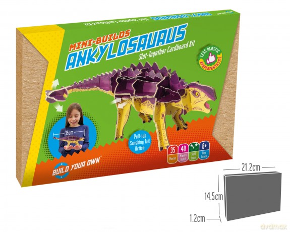 Build Your Own Moving Ankylosaurus - Pull Tab Swishing Tail Action - Eco Friendly Cardboard Craft Kit - Ages 8+ [KSIĄŻKA]