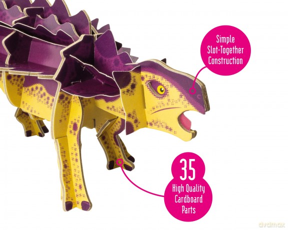Build Your Own Moving Ankylosaurus - Pull Tab Swishing Tail Action - Eco Friendly Cardboard Craft Kit - Ages 8+ [KSIĄŻKA]