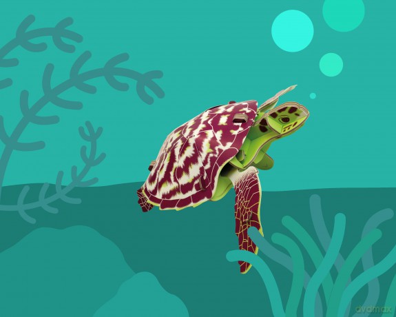 Build Your Own Moving Hawksbill Turtle - Pull Tab Moving Flipper Action - Eco Friendly Cardboard Craft Kit - Ages 8+ [KSIĄŻKA]