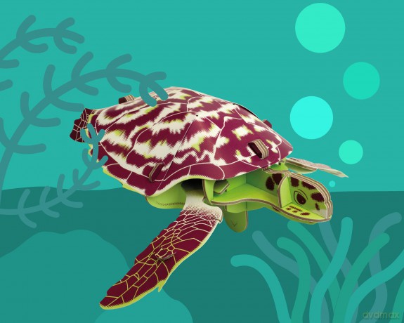 Build Your Own Moving Hawksbill Turtle - Pull Tab Moving Flipper Action - Eco Friendly Cardboard Craft Kit - Ages 8+ [KSIĄŻKA]