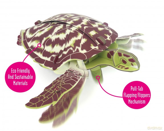 Build Your Own Moving Hawksbill Turtle - Pull Tab Moving Flipper Action - Eco Friendly Cardboard Craft Kit - Ages 8+ [KSIĄŻKA]