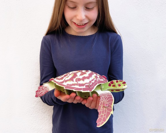 Build Your Own Moving Hawksbill Turtle - Pull Tab Moving Flipper Action - Eco Friendly Cardboard Craft Kit - Ages 8+ [KSIĄŻKA]
