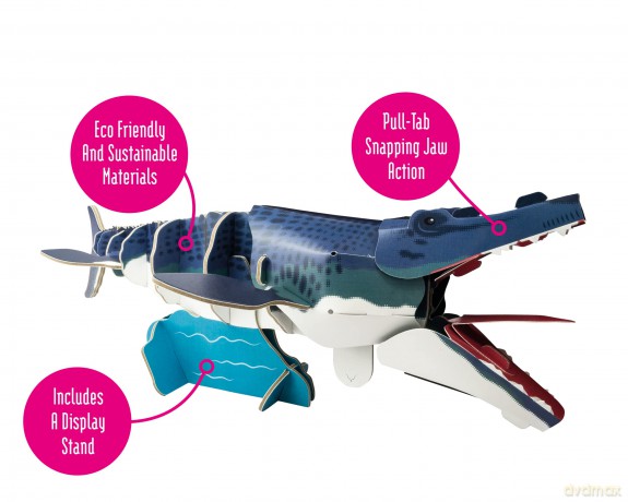 Build Your Own Moving Mosasaurus - Pull Tab Jaw and Fin Action - Eco Friendly Cardboard Craft Kit - Ages 8+ [KSIĄŻKA]