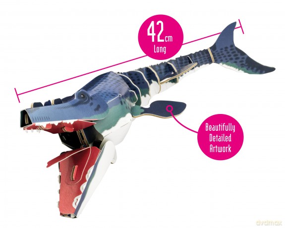 Build Your Own Moving Mosasaurus - Pull Tab Jaw and Fin Action - Eco Friendly Cardboard Craft Kit - Ages 8+ [KSIĄŻKA]