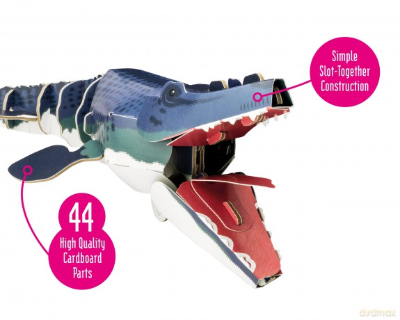 Build Your Own Moving Mosasaurus - Pull Tab Jaw and Fin Action - Eco Friendly Cardboard Craft Kit - Ages 8+ [KSIĄŻKA]