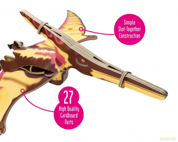 Build Your Own Moving Pteranodon - Pull Tab Flapping Wing Action - Eco Friendly Cardboard Craft Kit - Ages 8+ [PUZZLE]