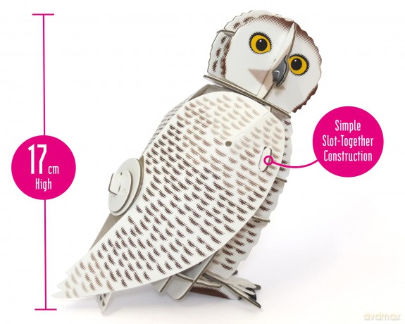 Build Your Own Moving Snowy Owl - Rotating Head Action - Eco Friendly Cardboard Craft Kit - Ages 8+ [KSIĄŻKA]