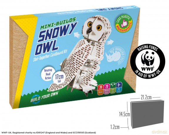 Build Your Own Moving Snowy Owl - Rotating Head Action - Eco Friendly Cardboard Craft Kit - Ages 8+ [KSIĄŻKA]
