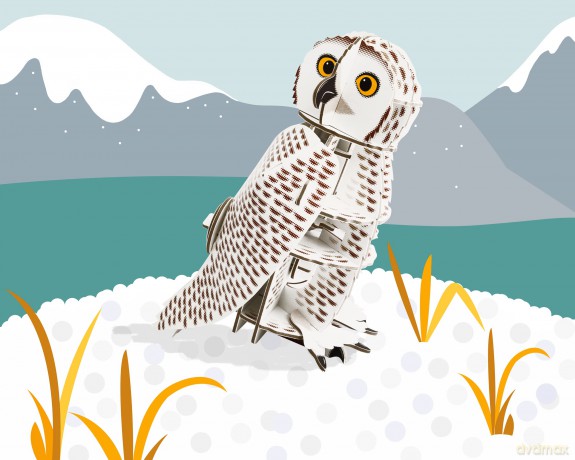 Build Your Own Moving Snowy Owl - Rotating Head Action - Eco Friendly Cardboard Craft Kit - Ages 8+ [KSIĄŻKA]