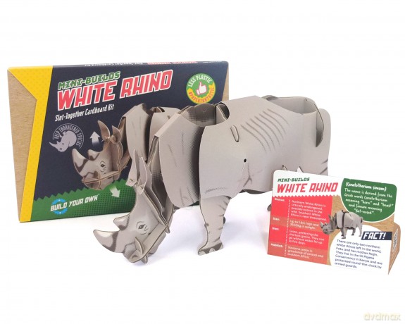 Build Your Own Moving White Rhino - Pull Tab Head Movement Action - Eco Friendly Cardboard Craft Kit - Ages 8+ [KSIĄŻKA]
