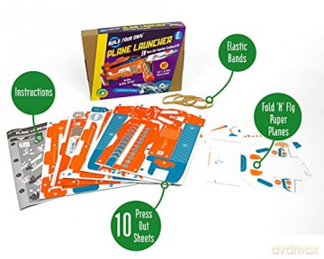 Build Your Own Paper Plane Launcher - 10x Fold 'n' Fly Paper Planes - Eco Friendly Cardboard Craft Kit - Ages 8+ [KSIĄŻKA]