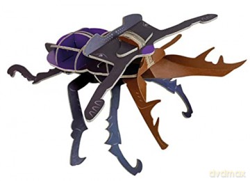 Build Your Own Striking Stag Beetle - Pull Tab Pincer Snapping Action - Eco Friendly Cardboard Craft Kit - Ages 8+ [PUZZLE]