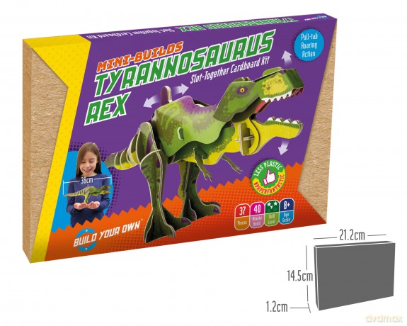 Build Your Own T-Rex Dinosaur - Moving Head and Jaw Closing Action - Eco Friendly Cardboard Craft Kit - Ages 8+ [KSIĄŻKA]