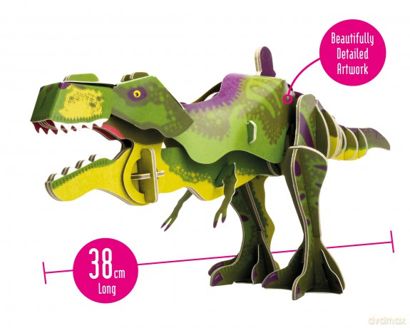 Build Your Own T-Rex Dinosaur - Moving Head and Jaw Closing Action - Eco Friendly Cardboard Craft Kit - Ages 8+ [KSIĄŻKA]