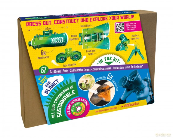 Build Your Own Working Binoculars - 16x Magnification - Eco Friendly Cardboard Craft Kit - Ages 8+ [KSIĄŻKA]