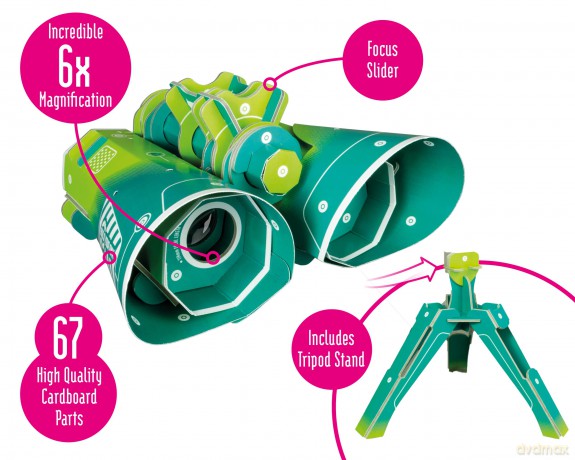 Build Your Own Working Binoculars - 16x Magnification - Eco Friendly Cardboard Craft Kit - Ages 8+ [KSIĄŻKA]