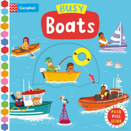 Busy Boats: A Push Pull and Slide Book (Campbell Busy Books, 28) - Campbell Books [KSIĄŻKA]