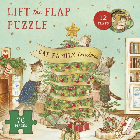 Cat Family Christmas Lift-the-Flap Puzzle: Count down to Christmas: 12 flaps: 76 pieces (Volume 2) - Lucy Brownridge [KSIĄŻKA]
