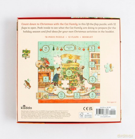 Cat Family Christmas Lift-the-Flap Puzzle: Count down to Christmas: 12 flaps: 76 pieces (Volume 2) - Lucy Brownridge [KSIĄŻKA]