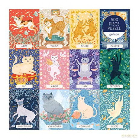 Cat Zodiac 500 Piece Puzzle - Sarah McMenemy [KALENDARZ]
