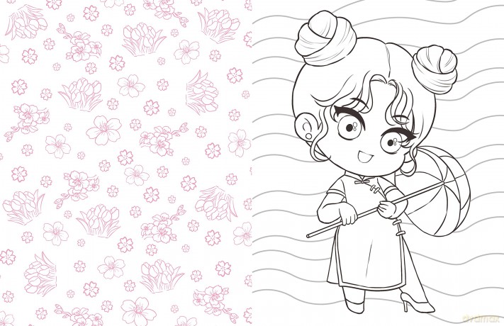 Chibi World Coloring: Color your way through cute and cool chibi art! (2) (Manga Coloring) - Piuuvy [KOMIKS]