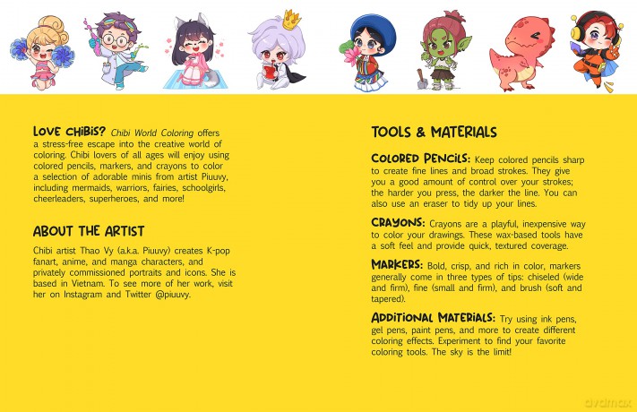 Chibi World Coloring: Color your way through cute and cool chibi art! (2) (Manga Coloring) - Piuuvy [KOMIKS]